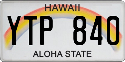 HI license plate YTP840