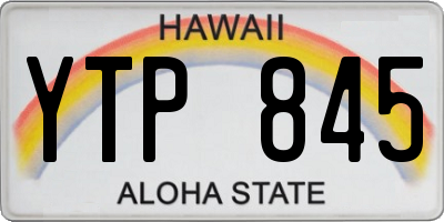HI license plate YTP845