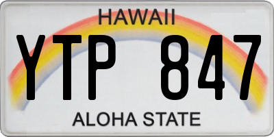 HI license plate YTP847