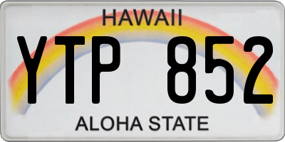 HI license plate YTP852