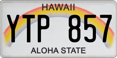 HI license plate YTP857