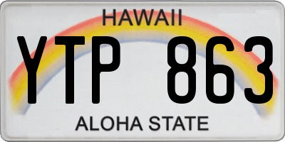 HI license plate YTP863