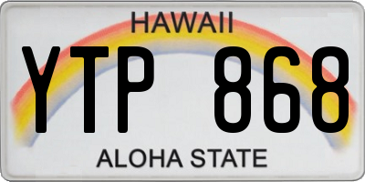 HI license plate YTP868