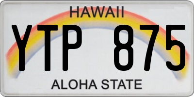 HI license plate YTP875