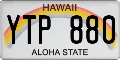 HI license plate YTP880