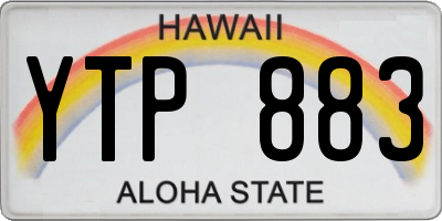 HI license plate YTP883