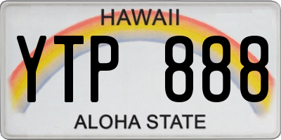 HI license plate YTP888