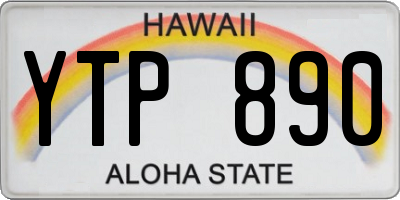 HI license plate YTP890