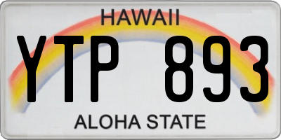HI license plate YTP893