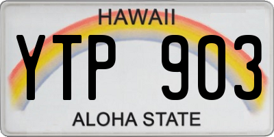 HI license plate YTP903