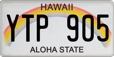 HI license plate YTP905