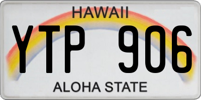 HI license plate YTP906