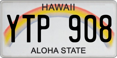 HI license plate YTP908