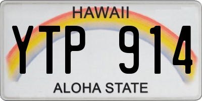 HI license plate YTP914