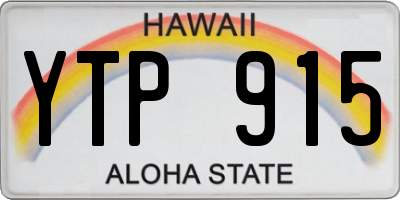 HI license plate YTP915