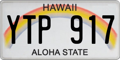 HI license plate YTP917