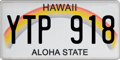 HI license plate YTP918