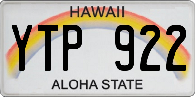 HI license plate YTP922