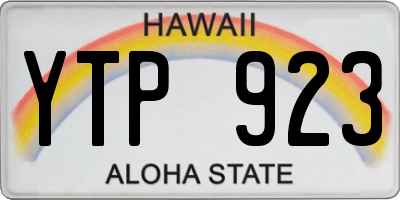HI license plate YTP923
