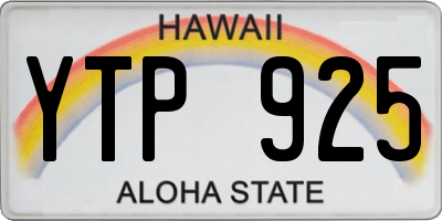 HI license plate YTP925