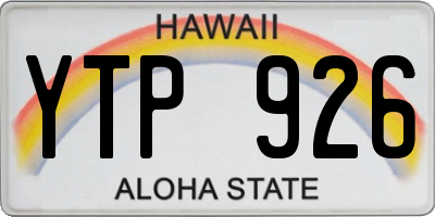 HI license plate YTP926