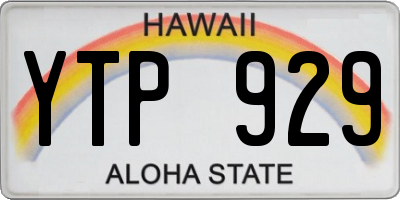 HI license plate YTP929
