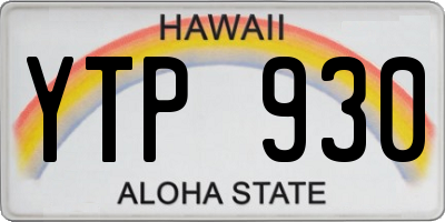 HI license plate YTP930