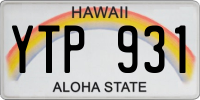 HI license plate YTP931