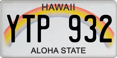 HI license plate YTP932
