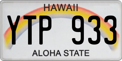 HI license plate YTP933