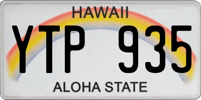 HI license plate YTP935