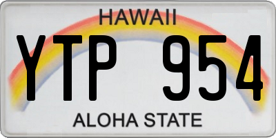 HI license plate YTP954