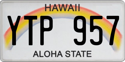 HI license plate YTP957