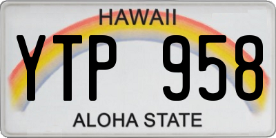 HI license plate YTP958