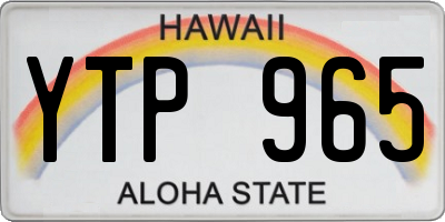 HI license plate YTP965