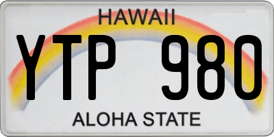 HI license plate YTP980