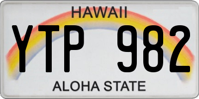 HI license plate YTP982