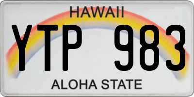 HI license plate YTP983