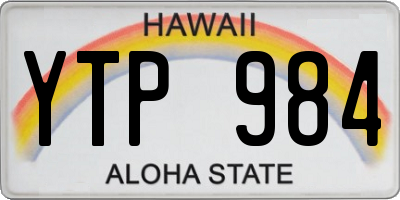 HI license plate YTP984