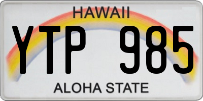HI license plate YTP985