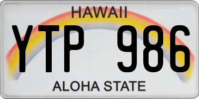 HI license plate YTP986