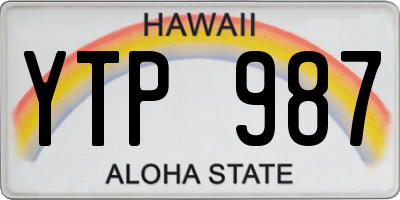 HI license plate YTP987