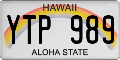 HI license plate YTP989