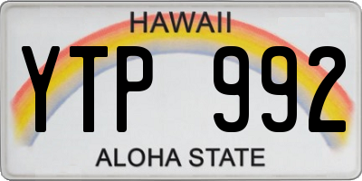 HI license plate YTP992
