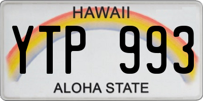 HI license plate YTP993
