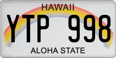HI license plate YTP998