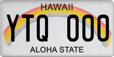 HI license plate YTQ000