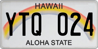 HI license plate YTQ024