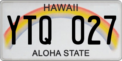HI license plate YTQ027