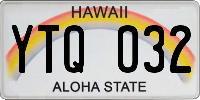 HI license plate YTQ032